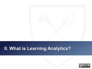 I. What is Learning Analytics? 
 