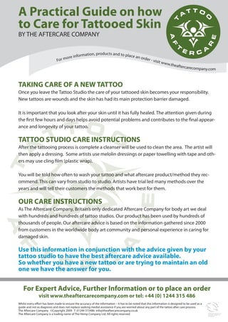 Tattoo Aftercare Care Guide