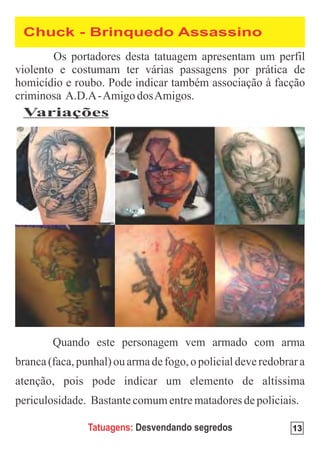 Chuck - Brinquedo Assassino




Variações




       Tatuagens: Desvendando segredos   13
 