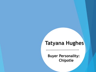 Tatyana Hughes
Buyer Personality:
Chipotle
 