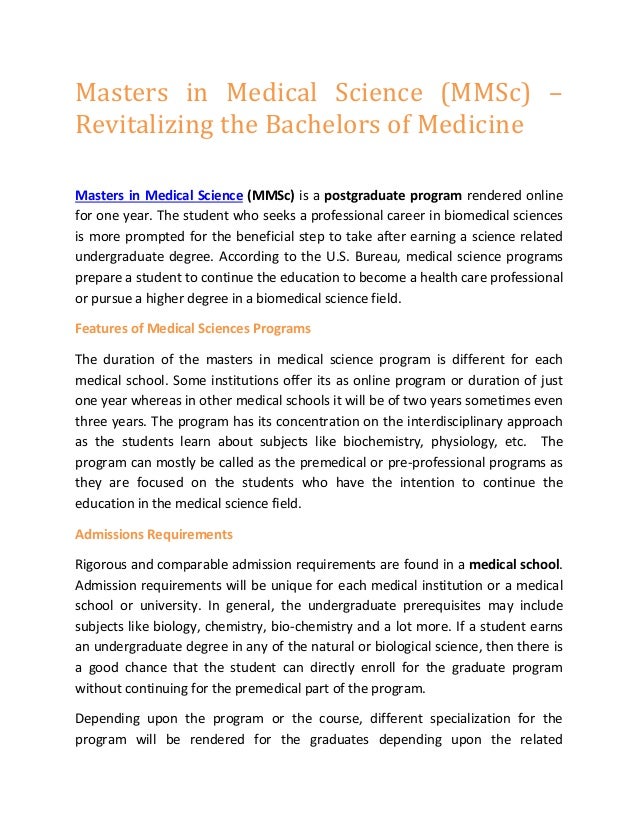 Masters In Medical Science MMSc Revitalizing The Bachelors Of Medicine masters-in-medical-science-mmsc-revitalizing-the-bachelors-of-medicine