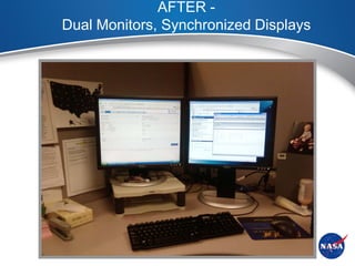 AFTER -
Dual Monitors, Synchronized Displays
 