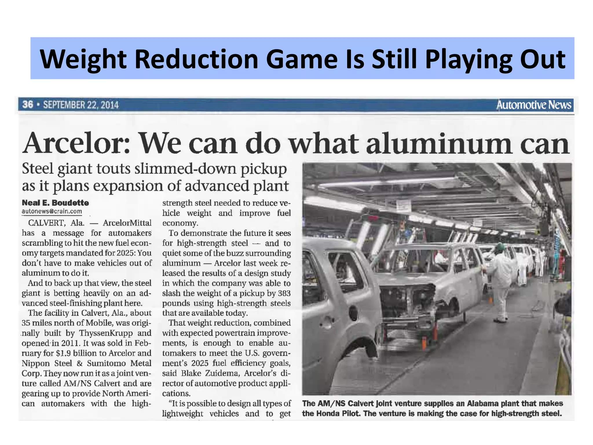 Weight Reduction Game Is Still Playing Out
 