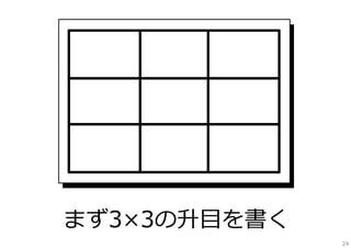まず3×3の升⽬を書く
24

 