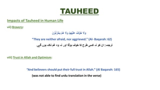 Toheed 4 TAUHEED slides for css/pms (presentation form) | PPTX