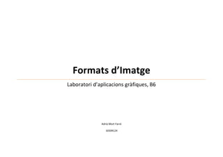 Formats d’Imatge 
Laboratori d’aplicacions gràfiques, B6 
Adrià Mort Farré 
16509124 
 