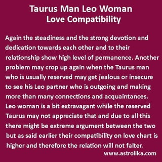 Taurus man-leo-woman