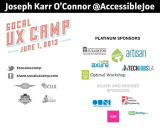 Joseph Karr O’Connor @AccessibleJoe
 