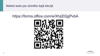 40
Neliels tests par dzirdēto šajā lekcijā
https://forms.office.com/e/XhpEQgPvbA
 