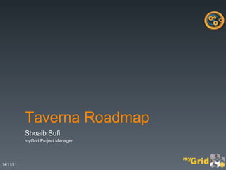 Taverna Roadmap  Shoaib Sufi  myGrid Project Manager 