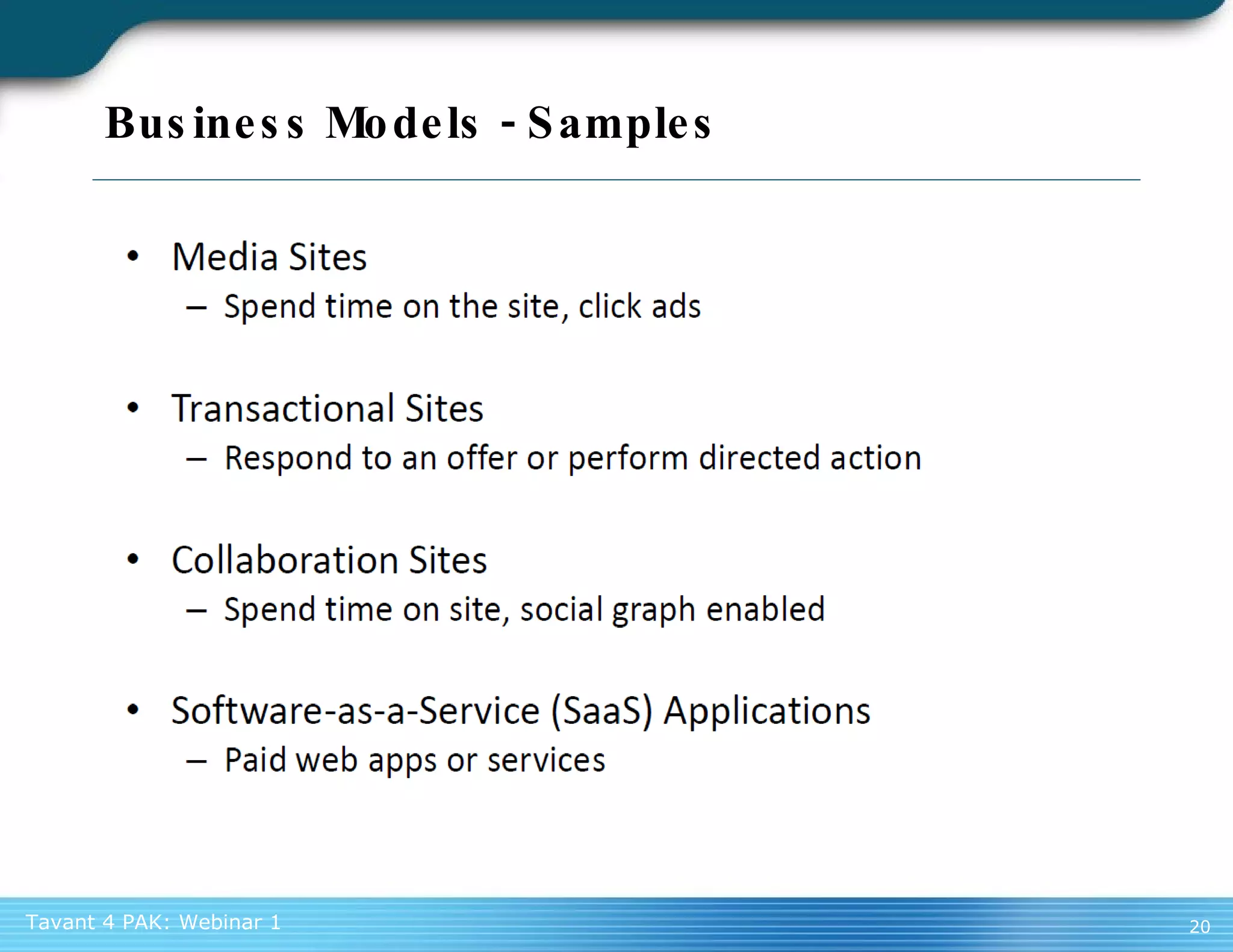 Business Models - Samples 