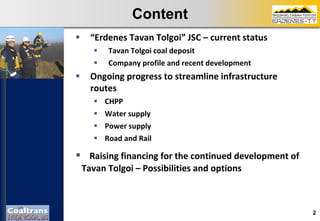 19.06.2013 Tavan Tolgoi Project, Batsuuri Yaichil | PDF
