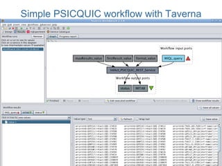 Simple PSICQUIC workflow with Taverna
 