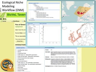 www.biovel.eu
Ecological Niche
Modeling
Workflow (ENM)
 