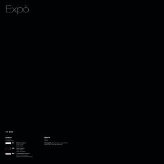 Expò




Art. 8056



Finiture                              Misure
Finishing                             Sizes
Fertigungen                           Maße
        01    Bianco opaco            Allungabile_Extendible_ Ausziehbar
              Matt white              L120/120 P 70/140 H33/76
              Matt weiß
        02    Nero opaco
              Matt black
              Matt schwarz
        60    Champagne opaco
              Matt champagne
              Matt champagnerfarbig
 