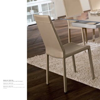 Sedia_Art. 7267 P61
Struttura in metallo rivestita in pelle champagne

Chair_Art. 7267 P61
Metal structure, covered with champagne leather

Stuhl_Art. 7267 P61
Rahmen aus Metall, mit champagnerfarbigem Leder
bezogen
 