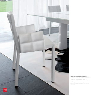 232 Paloma




             Sedia con braccioli_Art. 7283B P1
             Struttura in metallo rivestita in pelle bianca capitonné

             Chair with armrests_Art. 7283B P1
             Metal structure, covered with button-tufted white
             leather

             Stuhl mit Armlehnen_Art. 7283B P1
             Rahmen aus Metall, mit weißem Leder bezogen,
             kapitoniert
 