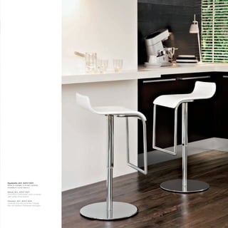 Sgabello_Art. 6317 K01
Base in metallo cromato; seduta
rivestita in cuoio bianco

Stool_Art. 6317 K01
Chromed metal base; seat covered
with white thick leather

Hocker_Art. 6317 K01
Unterteil aus verchromtem Metall;
Sitz mit weißem Dickleder bezogen
 