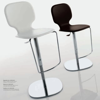 Sgabello_Art. 6316 K91
Base in metallo cromato; seduta
rivestita in cuoio testa di moro

Stool_Art. 6316 K91
Chromed metal base; seat covered
with dark brown thick leather

Hocker_Art. 6316 K91
Unterteil aus verchromtem Metall; Sitz
mit dunkelbraunem Dickleder bezogen
 