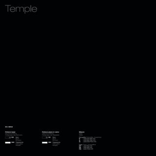 Temple




Art. 8003



Finiture base             Finiture piano in vetro      Misure
Structure finishing       Glass top finishing          Sizes
Fertigungen des Rahmens   Fertigungen der Glasplatte   Maße
        C2    Nero                 V2    Nero          Allungabile_Extendible_ Ausziehbar
              Black                      Black         P     L160/240 P90 H75
              Schwarz                    Schwarz       A     L180/260 P90 H75
                                                       G     L200/300 P100 H75
        C81 Trasparente            V81   Trasparente
            Clear glass                  Clear glass
                                                       Fisso_Fixed_ Unverstellbar
            Klarglas                     Klarglas
                                                       FP    L160 P90 H75
                                                       FA    L180 P90 H75
                                                       FG    L200 P100 H75
 