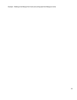 Example :: Walking to the Mosque from home and coming back from Mosque to home




                                                                                 16
 