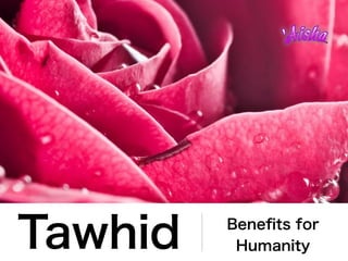 Tawhid   Beneﬁts for
          Humanity
 