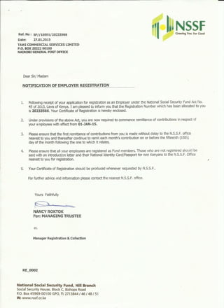 Tawi NSSF Registration | PDF