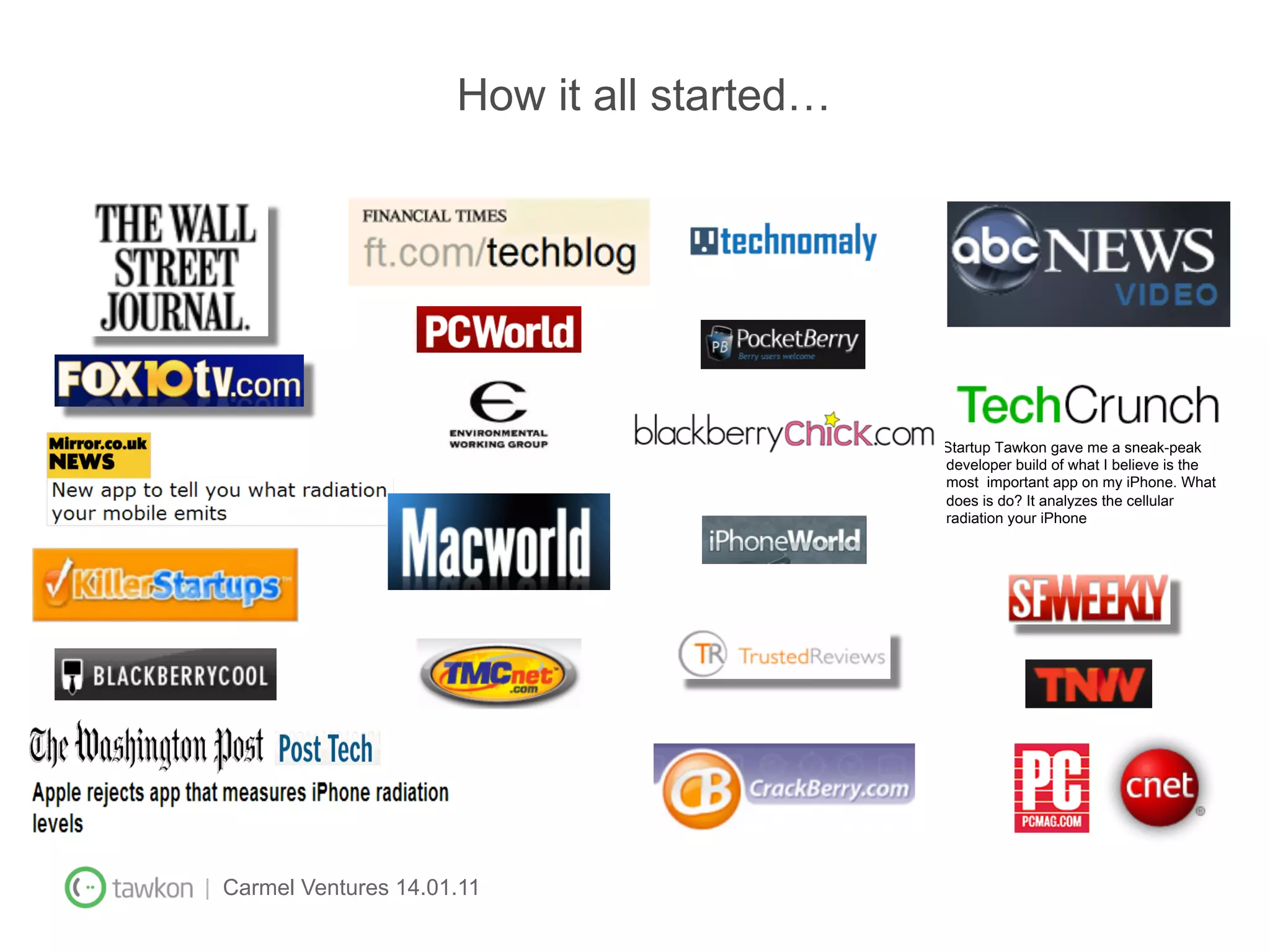 How it all started…




| Carmel Ventures 14.01.11
 