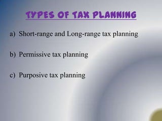 Any planning done according to legal requirements defeats the basic intention of Legislature behind the statute could be termed as Tax Avoidance.