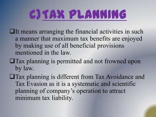 It is obligation of every citizen to pay taxes honestly without resorting to subterfugesTAX AVOIDANCE AND TAX EVASIONTaxpayers generally plan their affairs so as to attract the least incidence of tax.