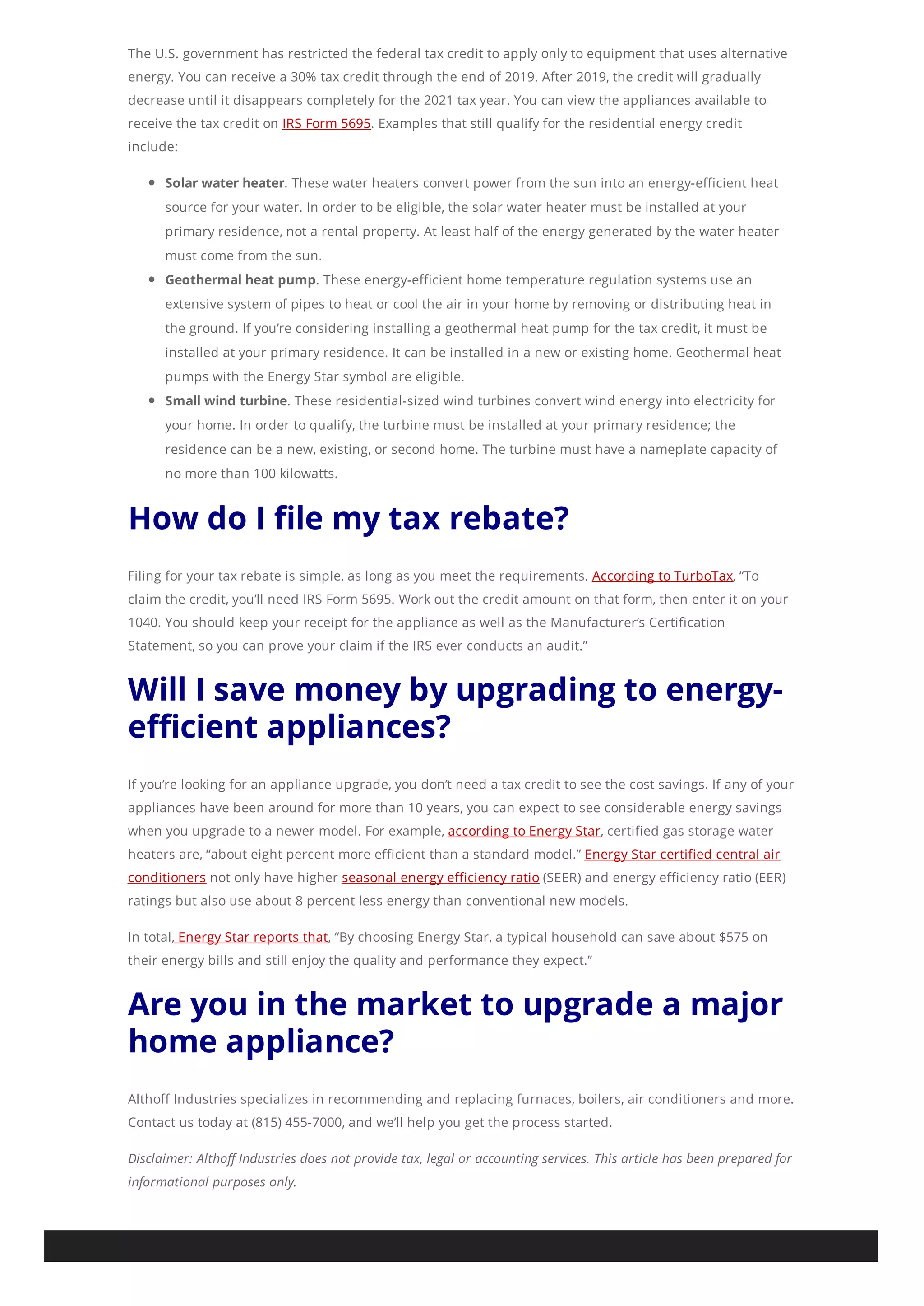 Tax credit energy efficient appliances | PDF