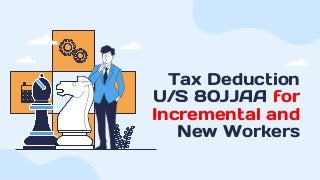 Tax Deduction
U/S 80JJAA for
Incremental and
New Workers
 