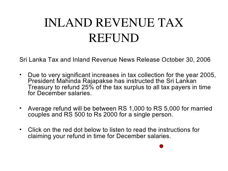 Inland Revenue Tax Rebate Address
