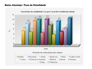 Baixo Alentejo : Taxa de Natalidade
 