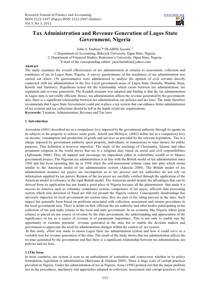 tax policy in nigeria pdf
