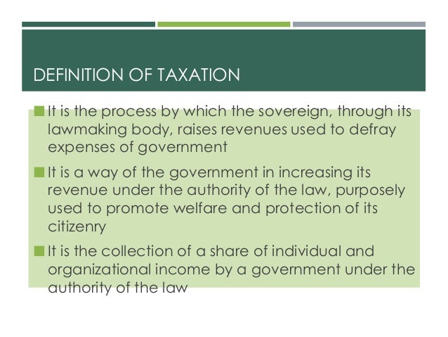 TAXATION taxation