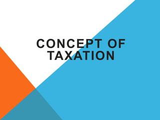 CONCEPT OF
TAXATION
 