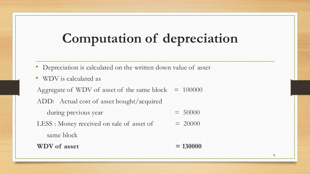 Depreciation act tax law