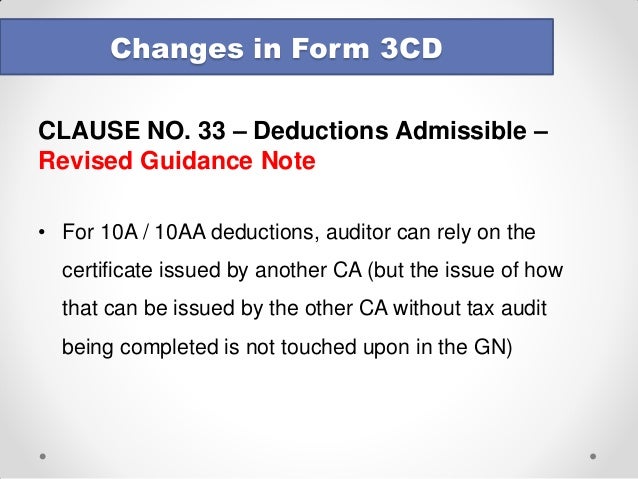 Tax Audit Changes In Form 3cd August 2014