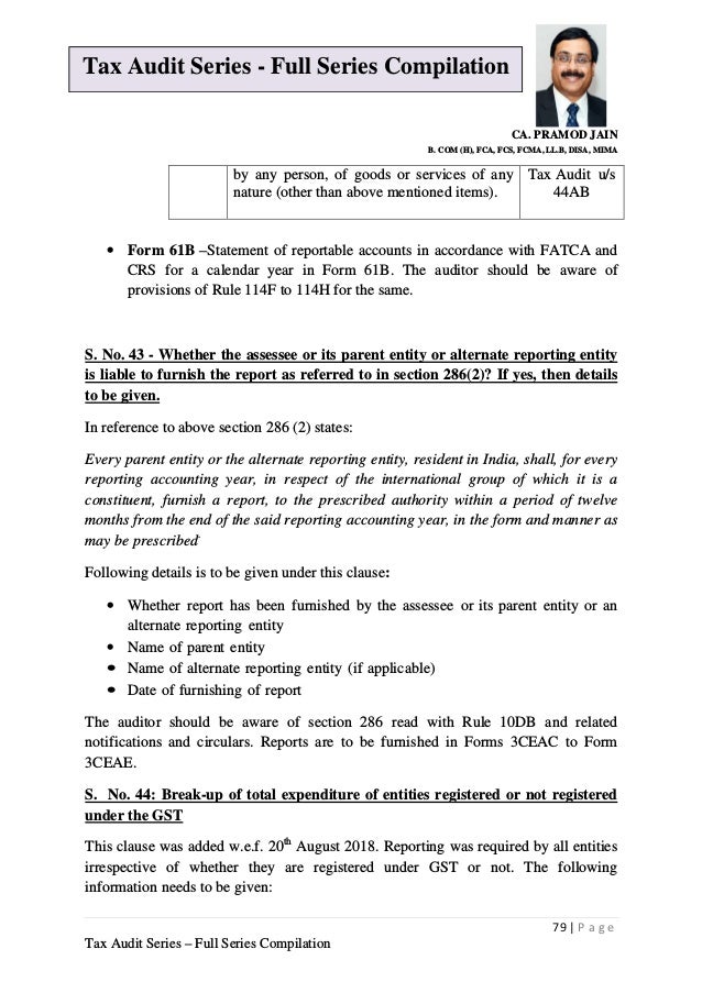 Tax Audit Series Under Section 44AB