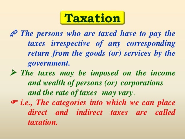 Basic concepts of Tax