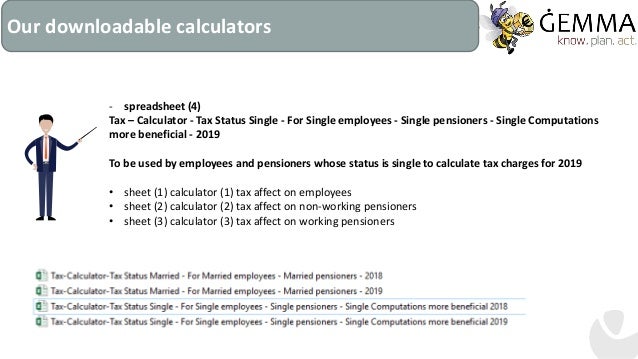 tax calculations 2018 and 2019 employees and working non pension calculations spreadsheet