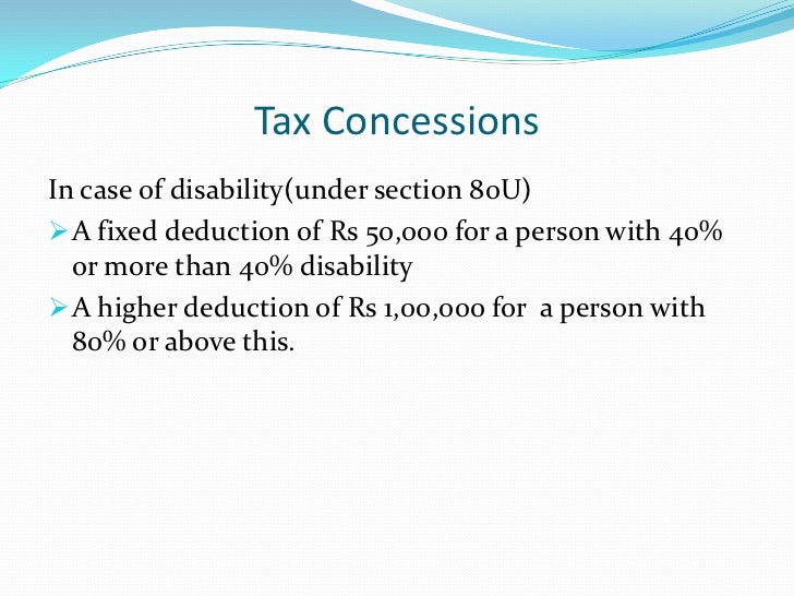 Tax concessions