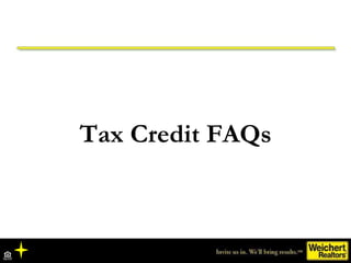 Tax Credit FAQs 