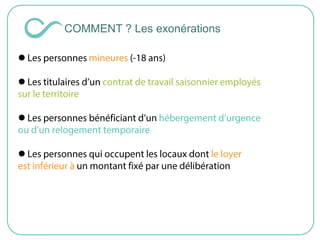 



COMMENT ? Les exonérations
 