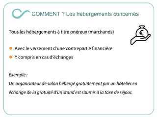 

COMMENT ? Les hébergements concernés
 