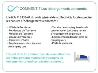 COMMENT ? Les hébergements concernés









 