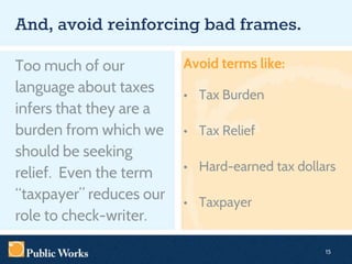 Communicating Effectively about Taxes - Public Works  Slide 15