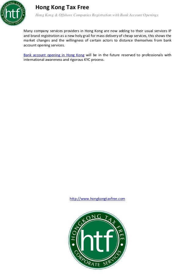 Tax Evasion & Bank Opening in Hong Kong