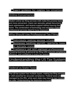 Tax Filing Services in USA for Individuals & Businesses _ Expert IRS ...